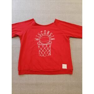 Retro Brand Female Large Wisconsin Basketball‎ Sweatshirt Vintage Sporty Style